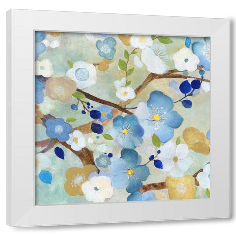 Tree Blossoms II White Modern Wood Framed Art Print by Tava Studios