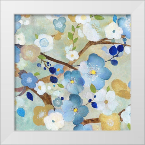 Tree Blossoms II White Modern Wood Framed Art Print by Tava Studios
