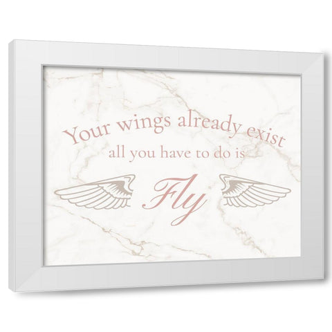 Wings Exist White Modern Wood Framed Art Print by Murray, Amanda