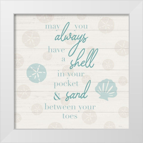 Shell in Your Pocket White Modern Wood Framed Art Print by Carpentieri, Natalie