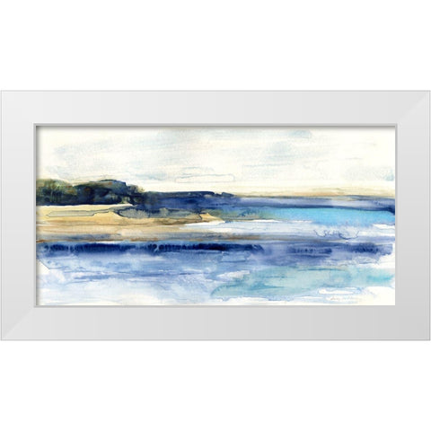 Indigo Bay White Modern Wood Framed Art Print by Swatland, Sally