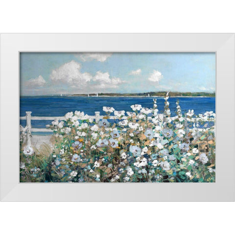 Bayside Garden White Modern Wood Framed Art Print by Swatland, Sally