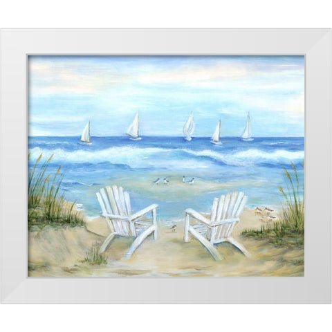 Seaside Escape White Modern Wood Framed Art Print by Dunlap, Marilyn