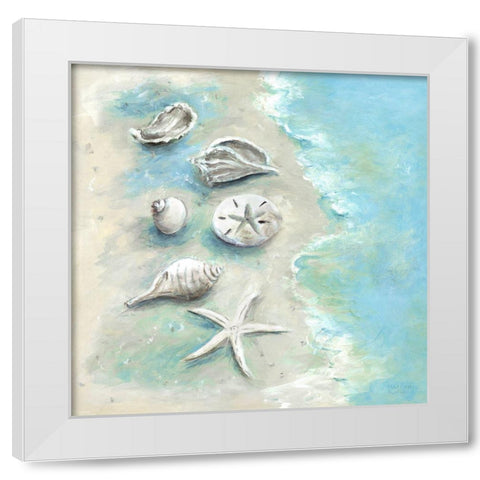 Beach Shells I White Modern Wood Framed Art Print by Dunlap, Marilyn