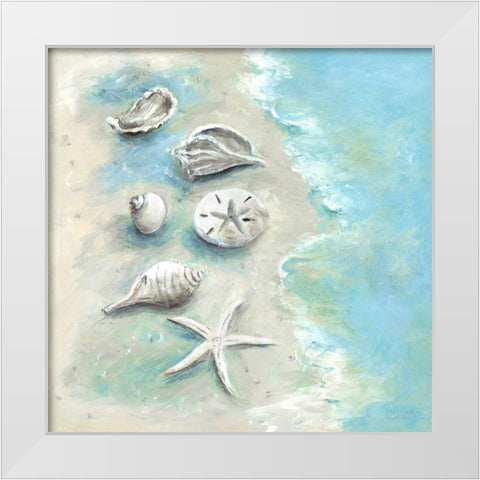 Beach Shells I White Modern Wood Framed Art Print by Dunlap, Marilyn