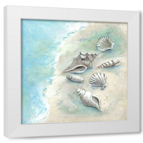 Beach Shells II White Modern Wood Framed Art Print by Dunlap, Marilyn