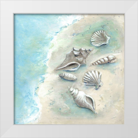 Beach Shells II White Modern Wood Framed Art Print by Dunlap, Marilyn