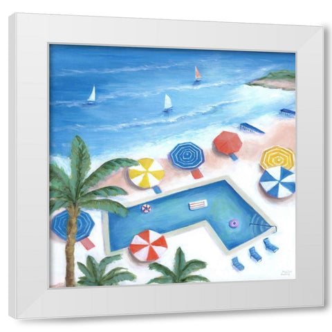 Miami South Beach Pool White Modern Wood Framed Art Print by Dunlap, Marilyn