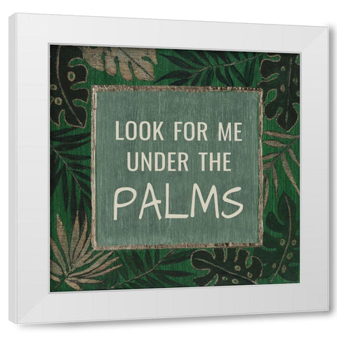 Under the Palms White Modern Wood Framed Art Print by Tava Studios