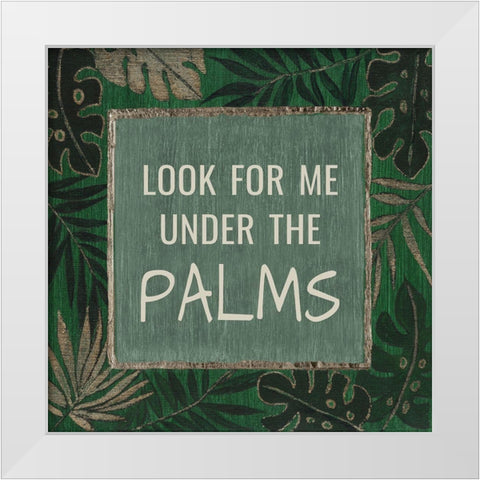 Under the Palms White Modern Wood Framed Art Print by Tava Studios