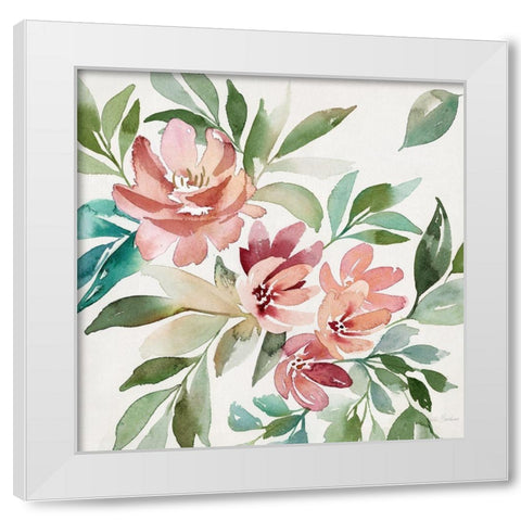 Garden Blush I White Modern Wood Framed Art Print by Brockmon, Kristen