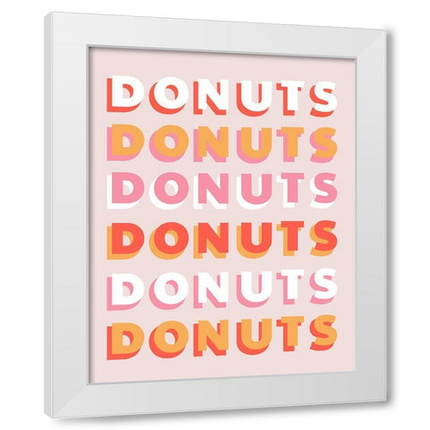 Donuts White Modern Wood Framed Art Print by Designs, CAD