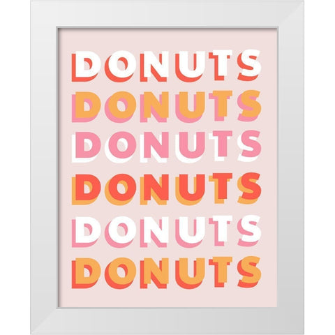 Donuts White Modern Wood Framed Art Print by Designs, CAD