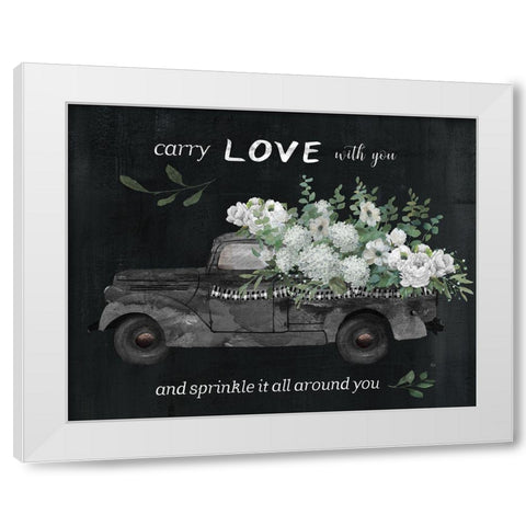 Carry Love White Modern Wood Framed Art Print by Nan