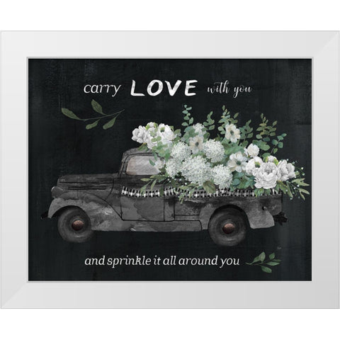 Carry Love White Modern Wood Framed Art Print by Nan