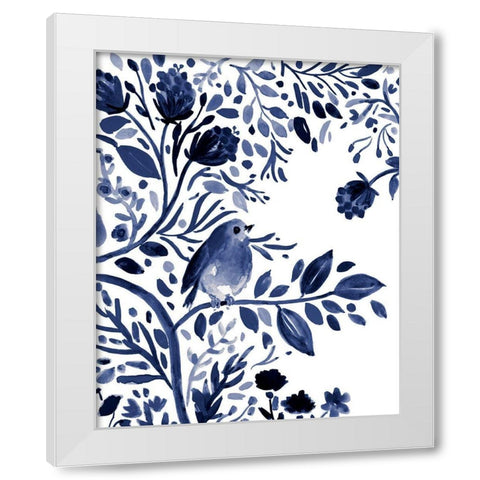 Indigo Song I White Modern Wood Framed Art Print by Robinson, Carol