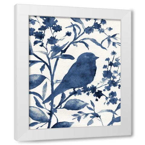 Bluebird Silhouette II White Modern Wood Framed Art Print by Robinson, Carol
