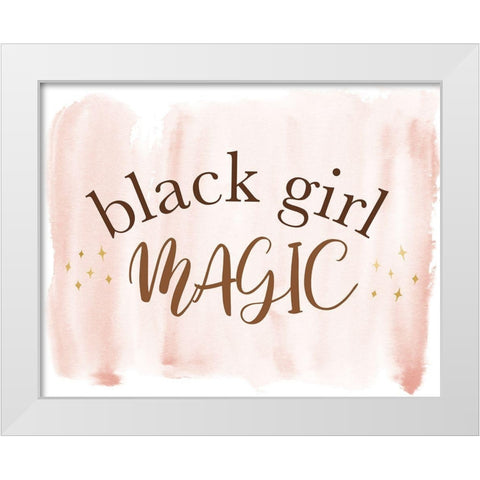 Black Girl Magic White Modern Wood Framed Art Print by Designs, CAD