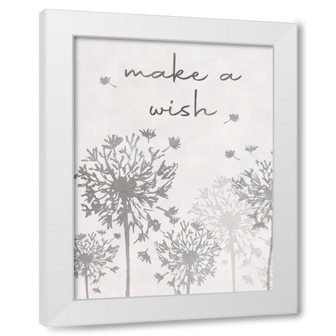 Make A Wish White Modern Wood Framed Art Print by CAD Designs
