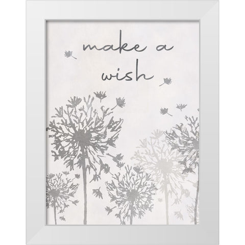 Make A Wish White Modern Wood Framed Art Print by CAD Designs