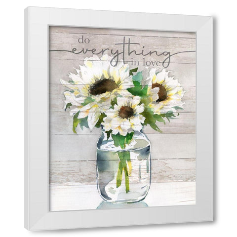 Do Everything in Love White Modern Wood Framed Art Print by Troise Heidel, Theresa