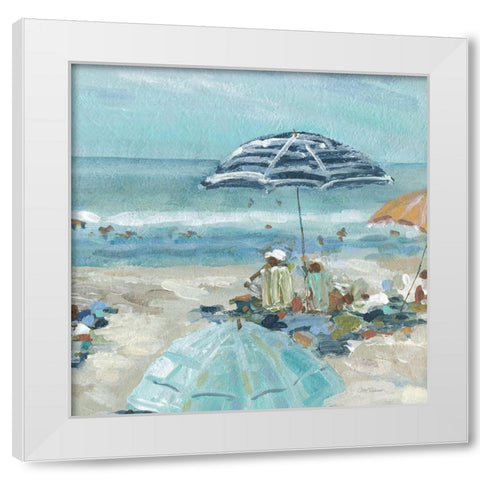 Sunny Beach Time II White Modern Wood Framed Art Print by Robinson, Carol
