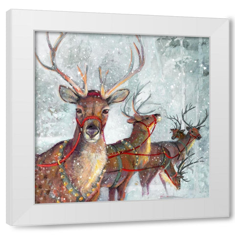 Woodland Friends White Modern Wood Framed Art Print by Manning, Ruane