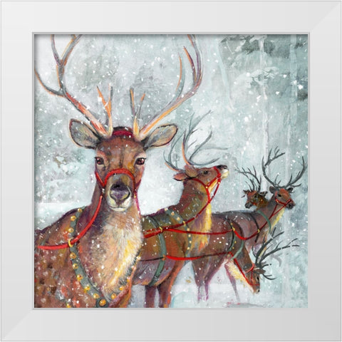 Woodland Friends White Modern Wood Framed Art Print by Manning, Ruane