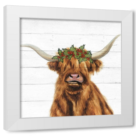 Holly Highland White Modern Wood Framed Art Print by Brooks, Donna