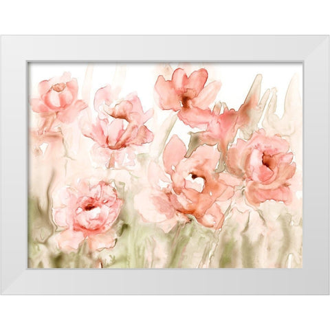 Springs Welcome White Modern Wood Framed Art Print by Nan