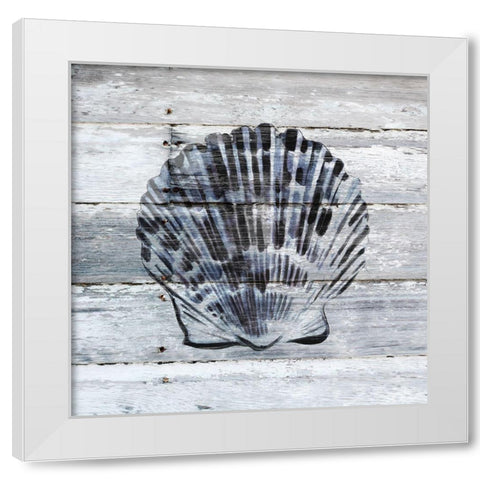Blue Scallop White Modern Wood Framed Art Print by Robinson, Carol