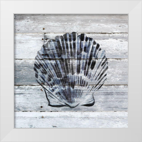Blue Scallop White Modern Wood Framed Art Print by Robinson, Carol