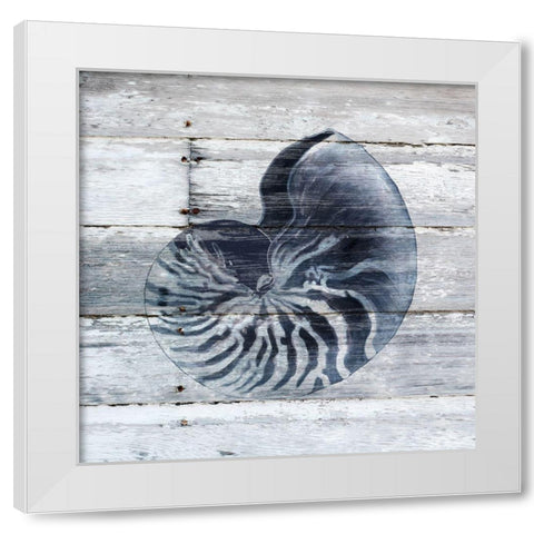 Blue Nautilus White Modern Wood Framed Art Print by Robinson, Carol