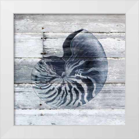 Blue Nautilus White Modern Wood Framed Art Print by Robinson, Carol