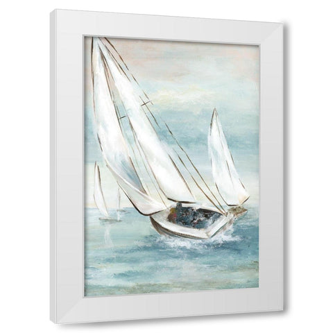 Catching Wind White Modern Wood Framed Art Print by Nan