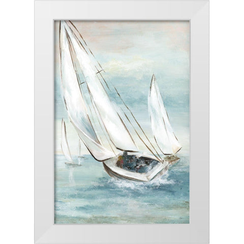 Catching Wind White Modern Wood Framed Art Print by Nan