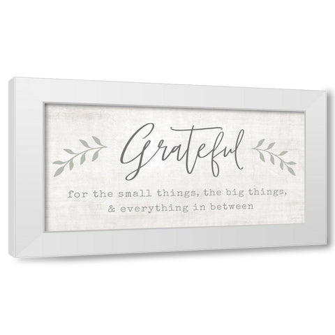 Grateful for Everything White Modern Wood Framed Art Print by Carpentieri, Natalie