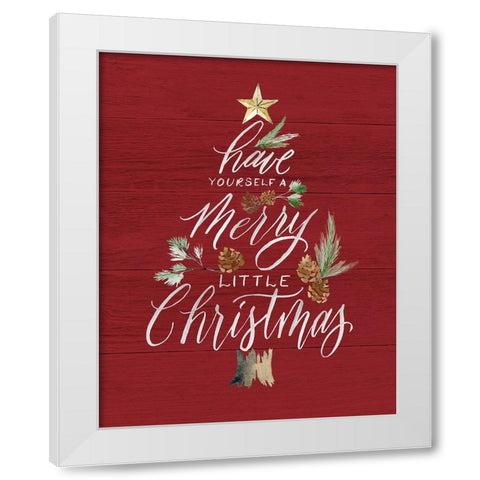 Merry Little Christmas White Modern Wood Framed Art Print by Brockmon, Kristen