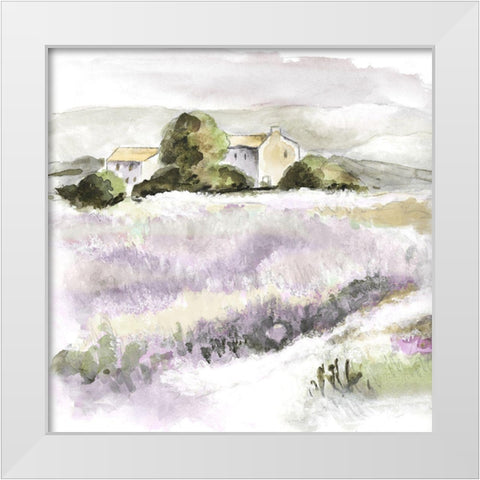 Elegant Lavender II White Modern Wood Framed Art Print by Tava Studios