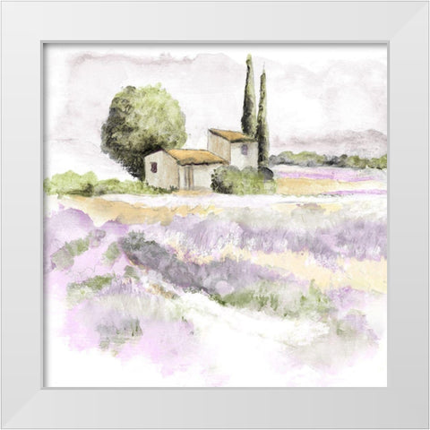 Elegant Lavender III White Modern Wood Framed Art Print by Tava Studios