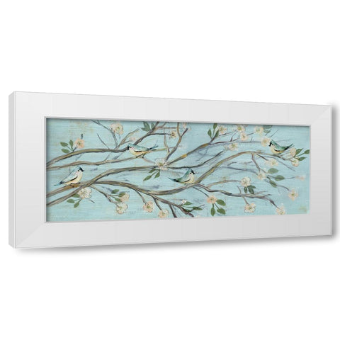 Blue Sky and Blossoms White Modern Wood Framed Art Print by Jill, Susan