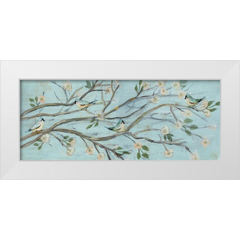 Blue Sky and Blossoms White Modern Wood Framed Art Print by Jill, Susan