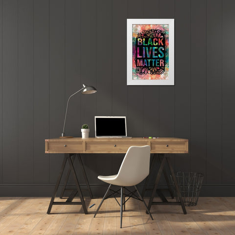 Graffiti Black Lives White Modern Wood Framed Art Print by Jill, Susan