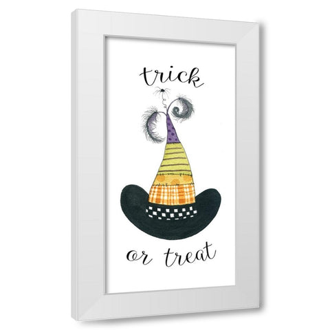 Trick or Treat Hat White Modern Wood Framed Art Print by Finn, Livi