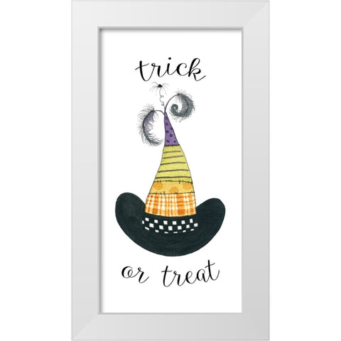 Trick or Treat Hat White Modern Wood Framed Art Print by Finn, Livi