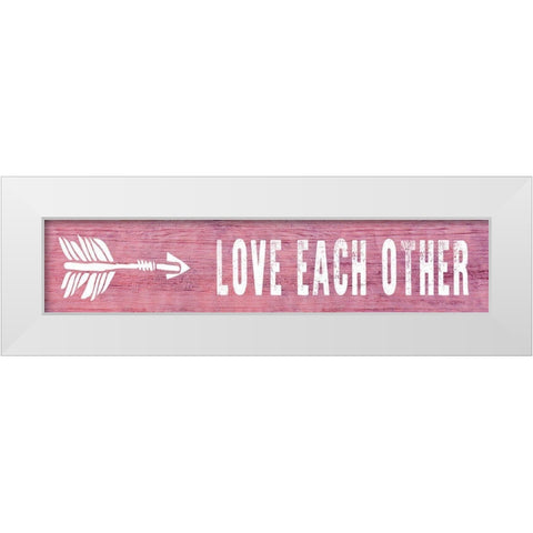 Love Each Other White Modern Wood Framed Art Print by Knutsen, Conrad