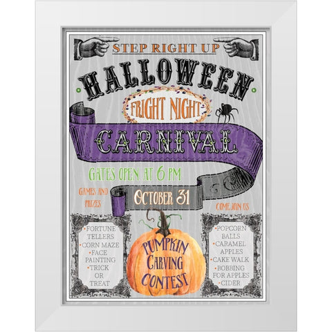 Carnival Sign White Modern Wood Framed Art Print by Finn, Livi