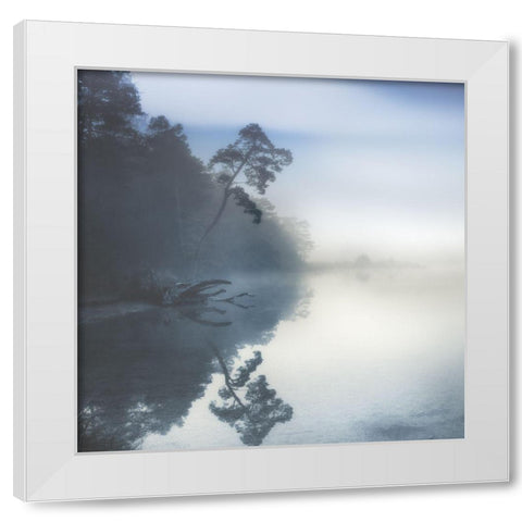 Indigo Moody Lake White Modern Wood Framed Art Print by Weisz, Irene