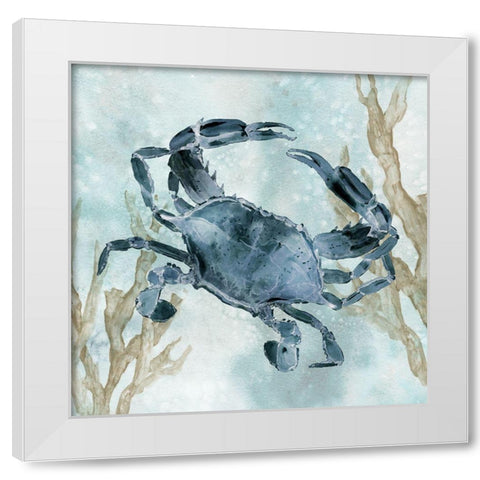 Navy Crab White Modern Wood Framed Art Print by Robinson, Carol