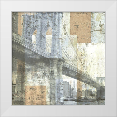 Soft Light Brooklyn Bridge White Modern Wood Framed Art Print by Craven, Katrina